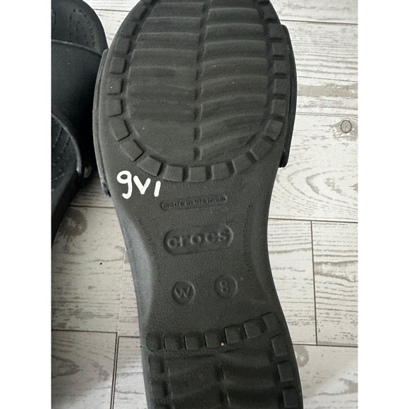 Crocs Women's Black Buckle Slide Sandals Comfort Casual Shoes Size 8 - Picture 8 of 8